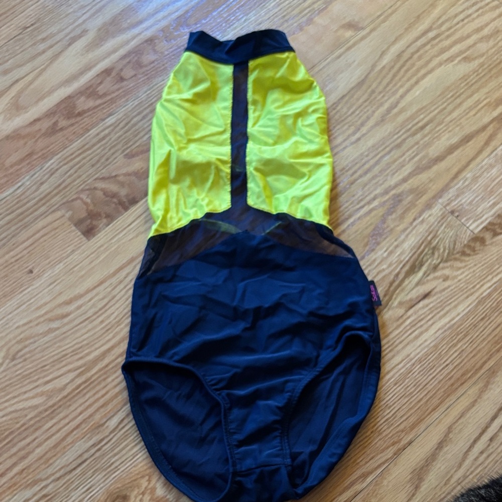 Neon Yellow/Navy Child Leotard
